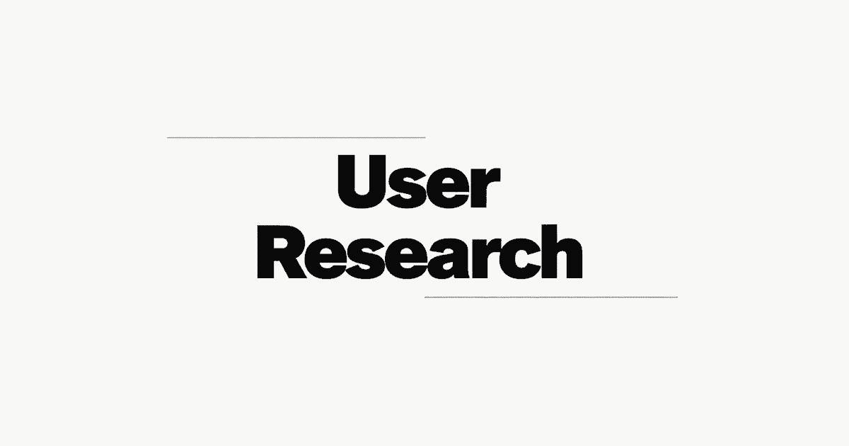 Cover image showing the words “User Research” in bold text.